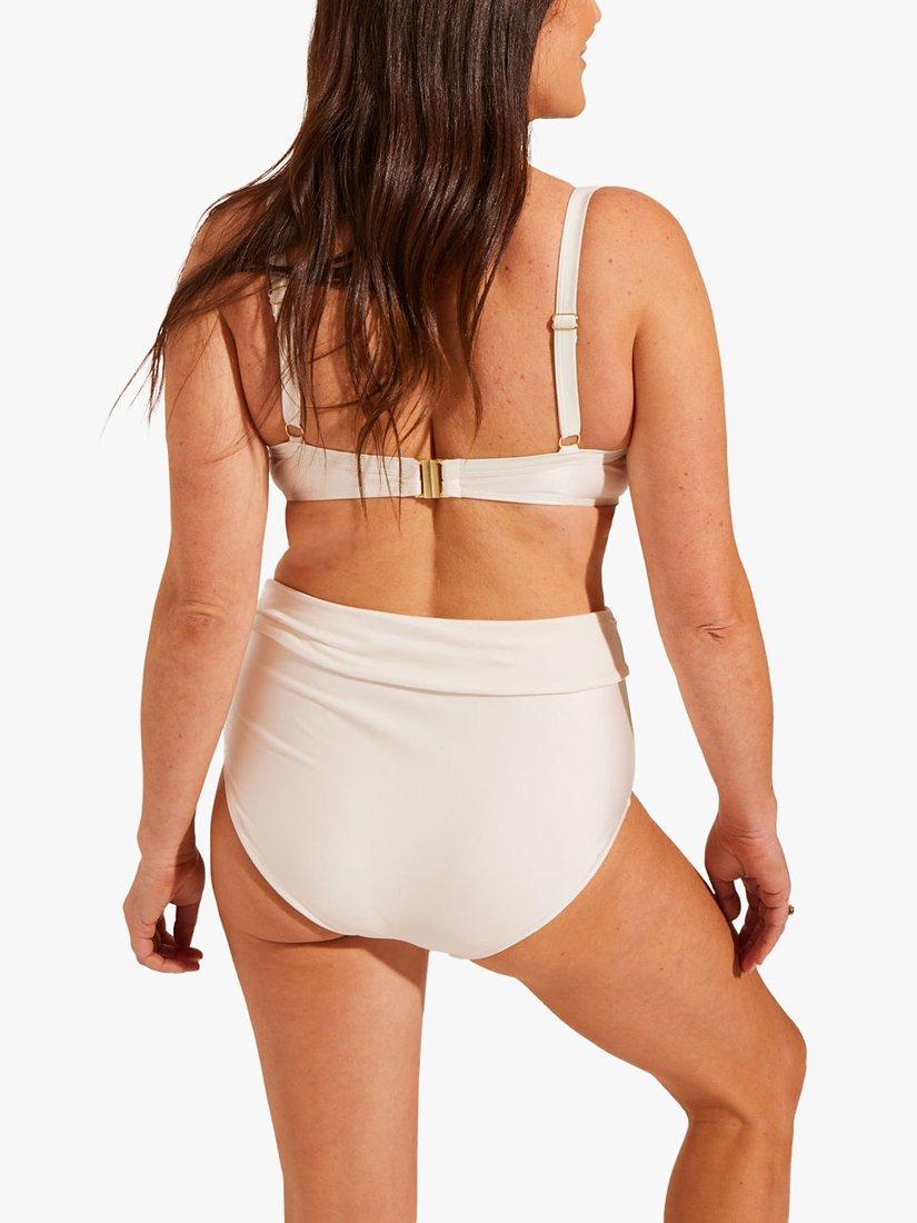 Product image 3 of 4, which shows Seaspray Loretta High Waist Brief Bikini Bottoms, Cream, 10