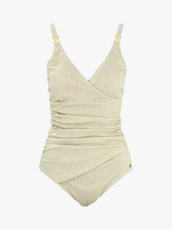 Seaspray Athena Lurex Swimsuit, Champagne - view 2, Champagne
