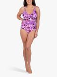 Seaspray Calla Mock Wrap Floral Print Swimsuit, Pink