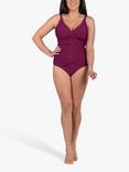 Seaspray Chloe Mock Wrap Long Length Swimsuit, Plum