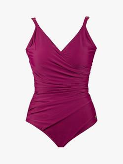 Seaspray Chloe Mock Wrap Long Length Swimsuit, Plum - view 2, Plum
