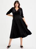 Scarlett & Jo Helena Velvet Midi Dress, Black