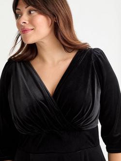 Scarlett & Jo Helena Velvet Midi Dress, Black - view 2, Black