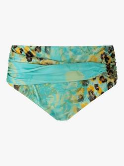 Seaspray Zambia Animal Print Midi Bikini Brief, Turquoise/Multi - view 2, Multi