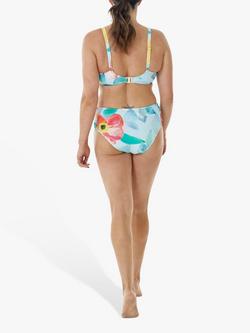 Seaspray Poppy Underwired Floral Print Bikini Top, Aqua Multi - view 2, Aqua Multi