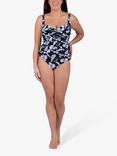 Seaspray Amalfi Floral Twist Front Swimsuit, Black