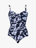 Seaspray Amalfi Floral Twist Front Swimsuit, Black