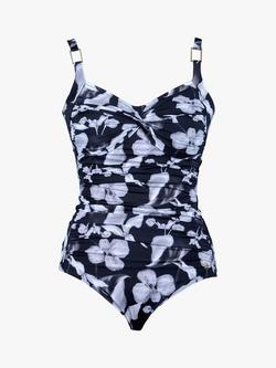 Seaspray Amalfi Floral Twist Front Swimsuit, Black - view 2, Black