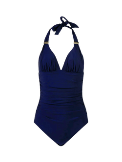 Seaspray Audrey Plunge Padded Swimsuit - view 2, Navy