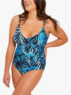 Seaspray Bora Bora Classic Draped Long Length Swimsuit, Blue Multi, Blue Multi