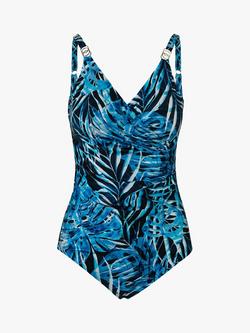 Seaspray Bora Bora Classic Draped Long Length Swimsuit, Blue Multi - view 2, Blue Multi