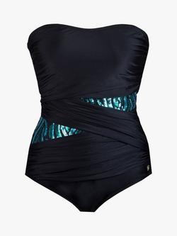 Seaspray Marbella Bandeau Swimsuit - view 2, Black/Jade