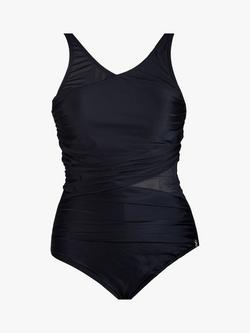 Seaspray Marbella Sheer Panel Swimsuit, Black - view 2, Black