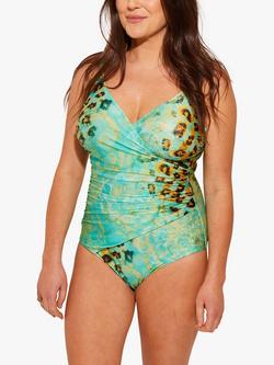 Seaspray Zambia Mock Wrap Swimsuit, Turquoise/Multi, Multi