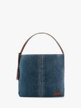 Seaspray Vertical Stripe Jute Beach Bag, Blue