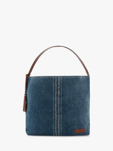 Seaspray Lisa Stripe Beach Bag, Navy