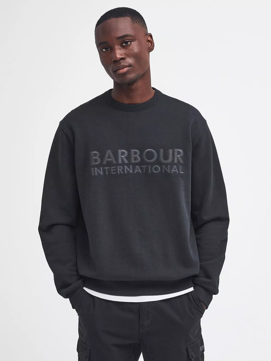 Barbour International Otis Logo Crew Neck Sweatshirt Black Black