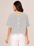 Adrianna Papell Stripe Button Back Top, Ivory/Black