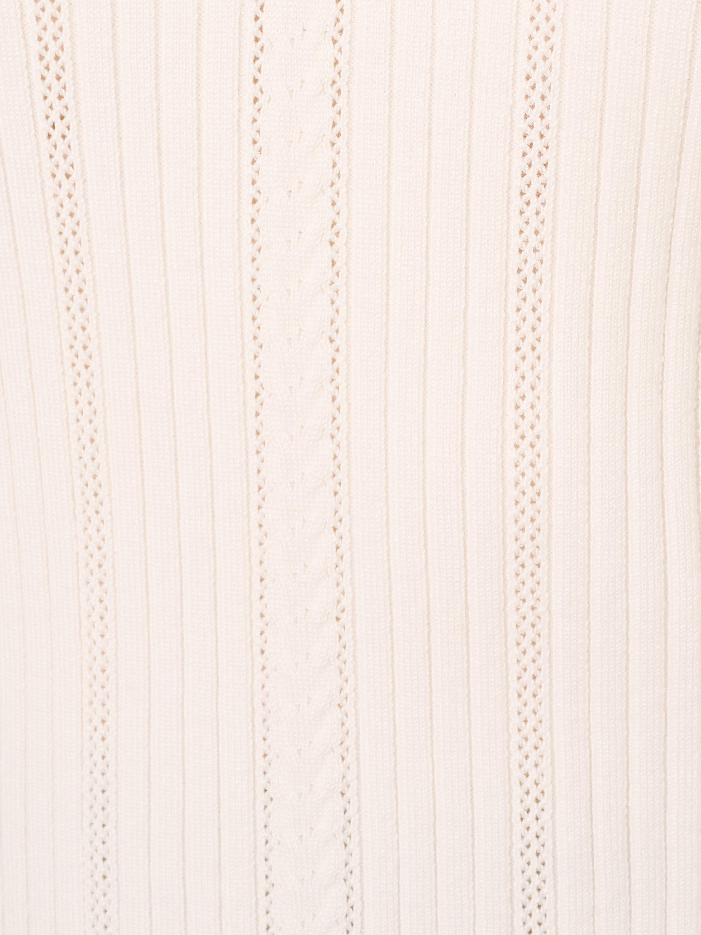 Product image 7 of 7, which shows Adrianna Papell Y-Polo Cable Knit Jumper, Ivory/Black, L