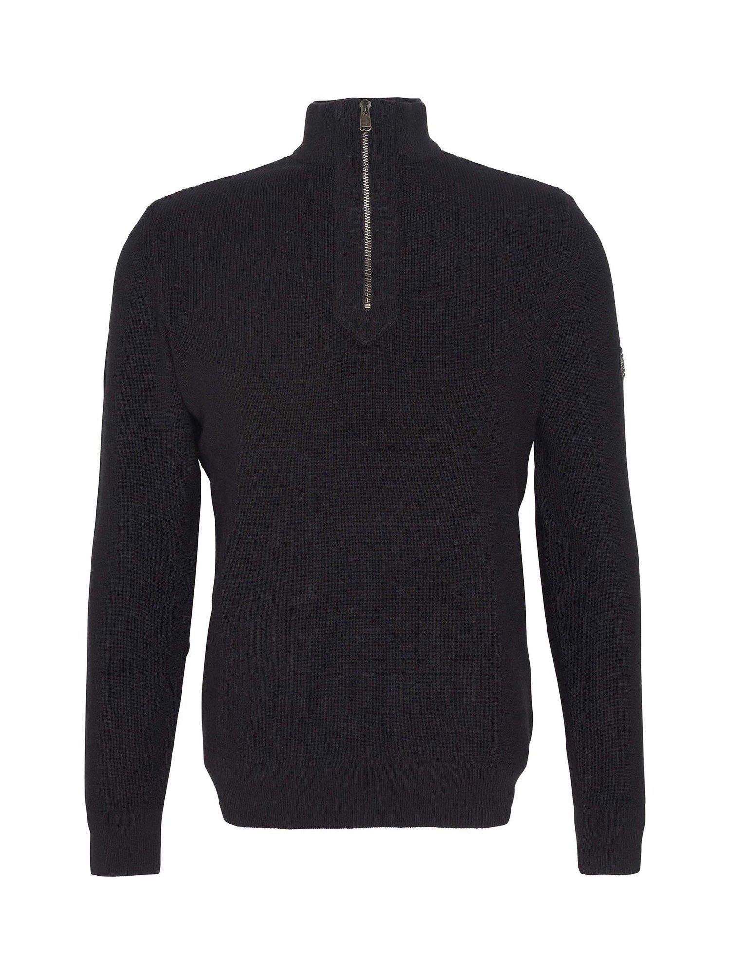 Barbour International Crawley Wool Cotton Blend Half Zip Jumper