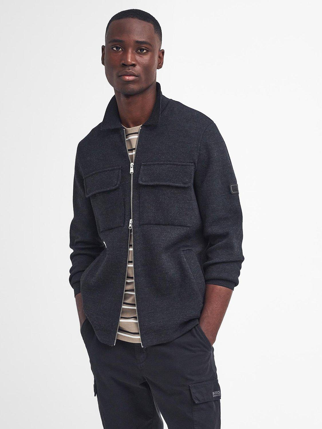 Barbour International Burley Zip Through Cardigan, Black