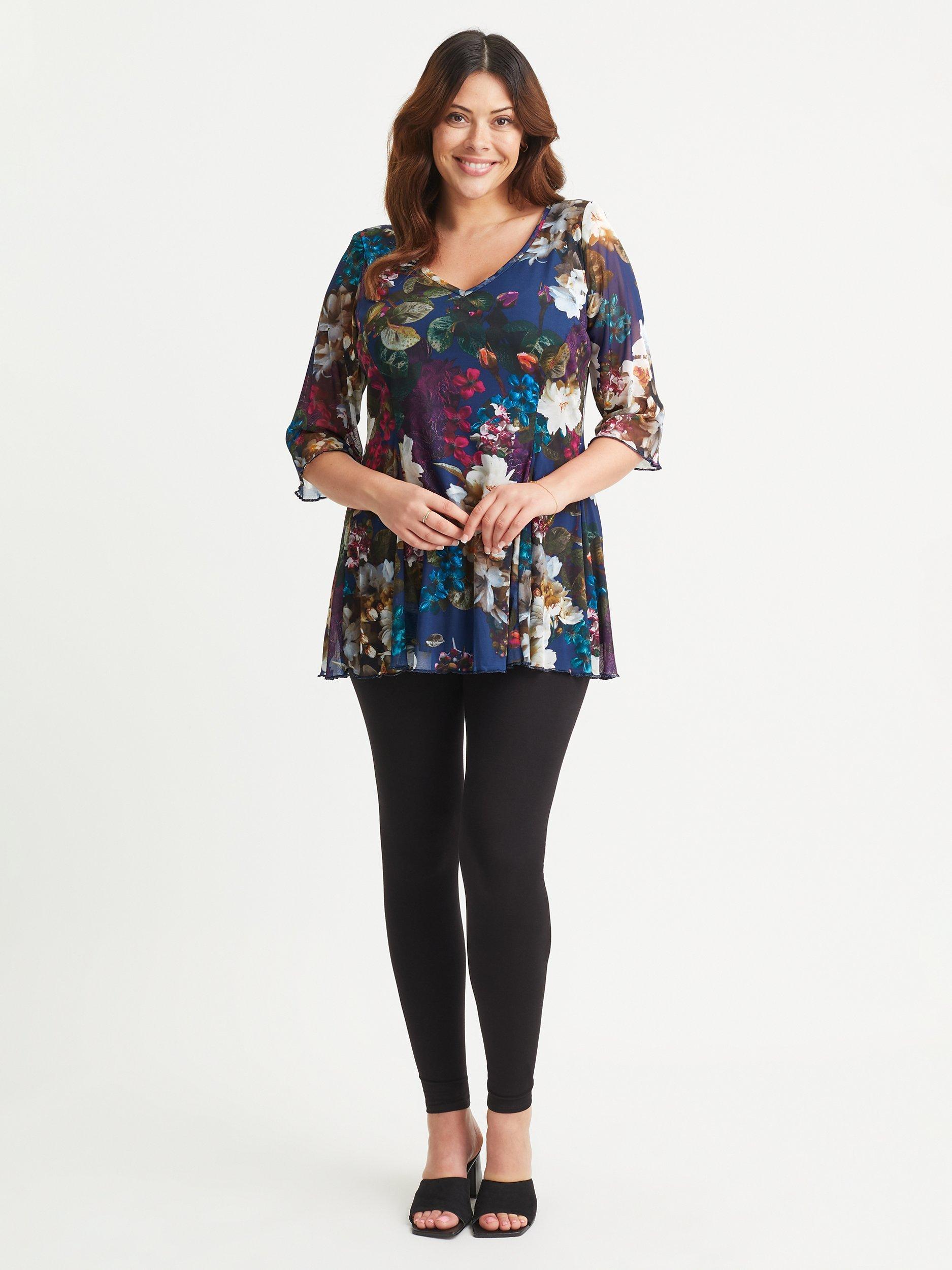 Scarlett & Jo Winter Floral V-Neck Tunic Top, Multi