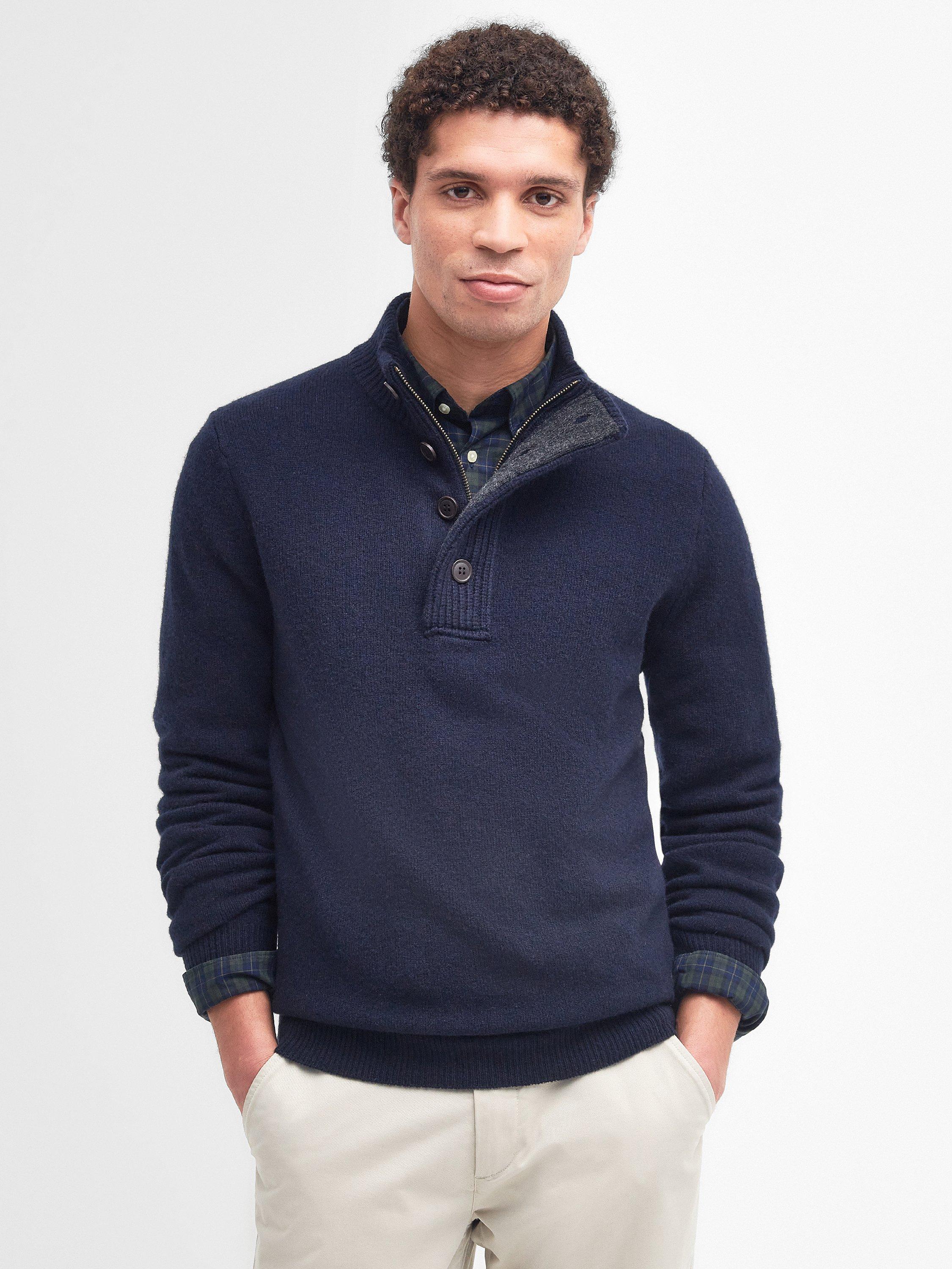 Barbour Essential Patch Half Zip Knitted Jumper Navy