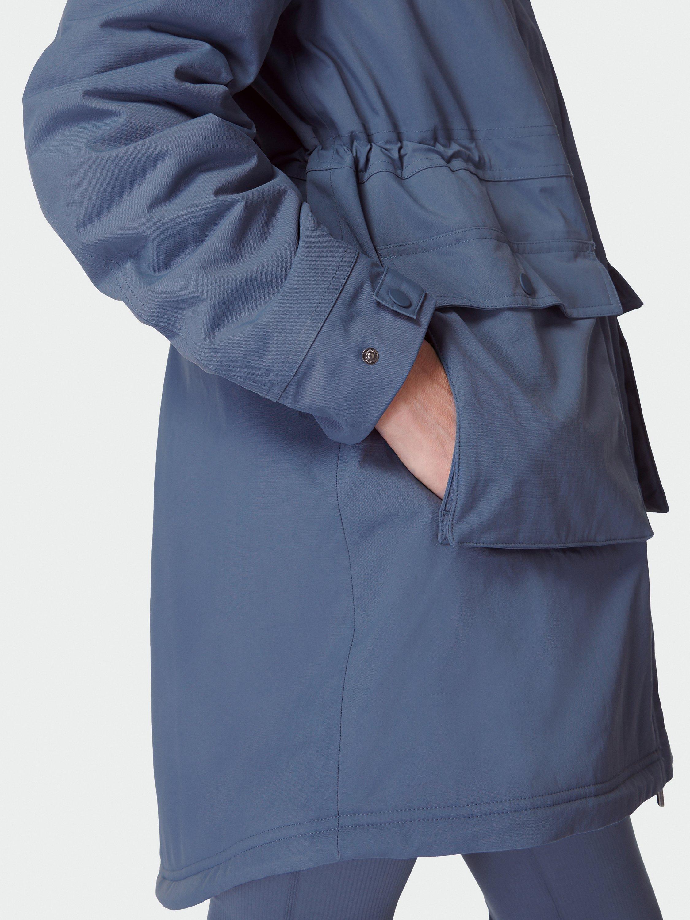 Product image 5 of 7, which shows Sweaty Betty Winter Stride Waterproof Parka, Endless Blue, XXS