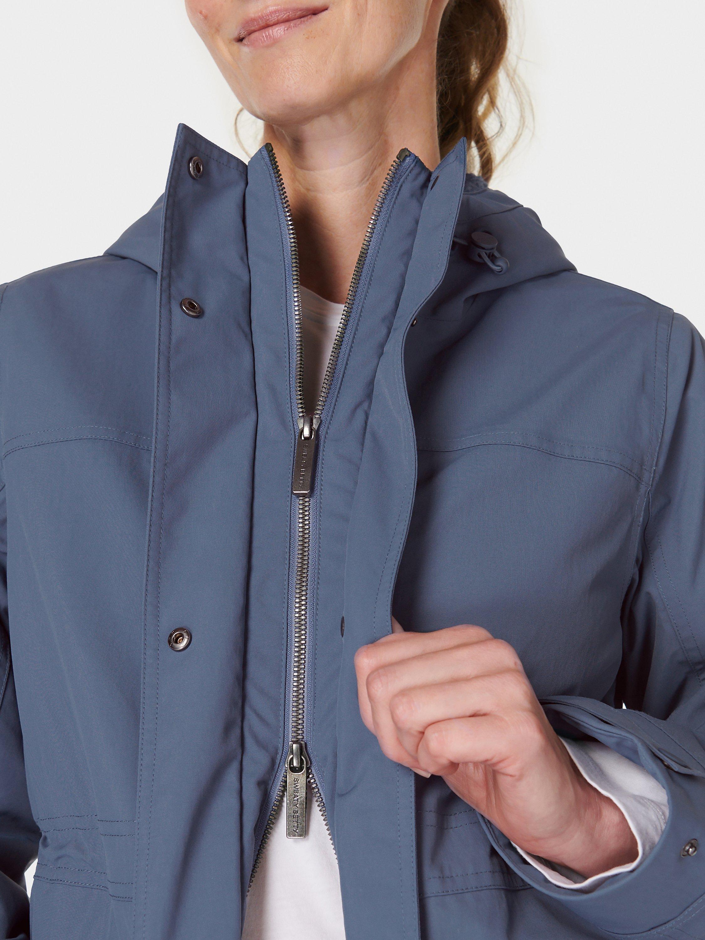 Product image 7 of 7, which shows Sweaty Betty Winter Stride Waterproof Parka, Endless Blue, XXS