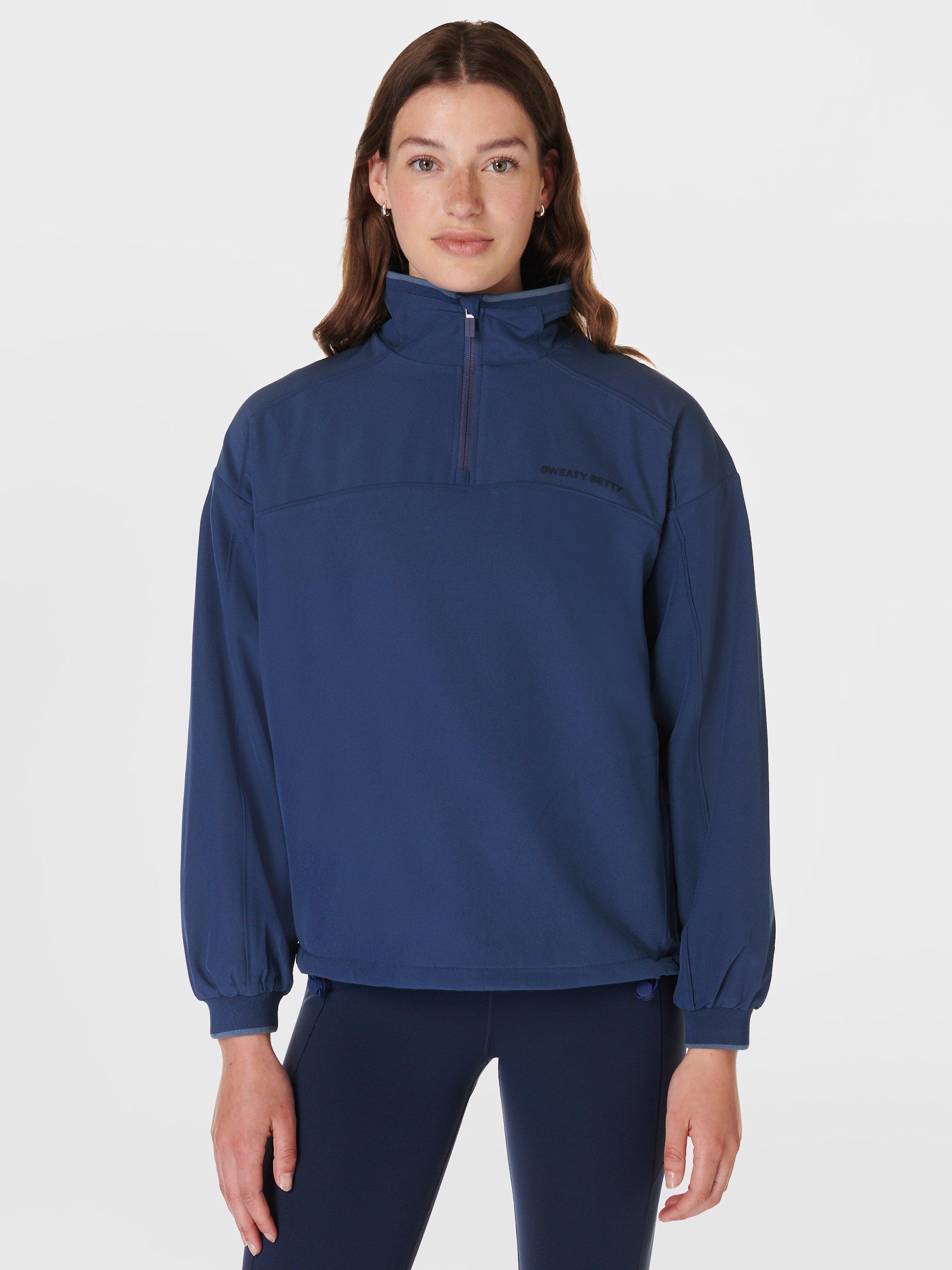 Sweaty Betty Warm Up Performance Fleece Lined Half Zip Jacket Flux Blue