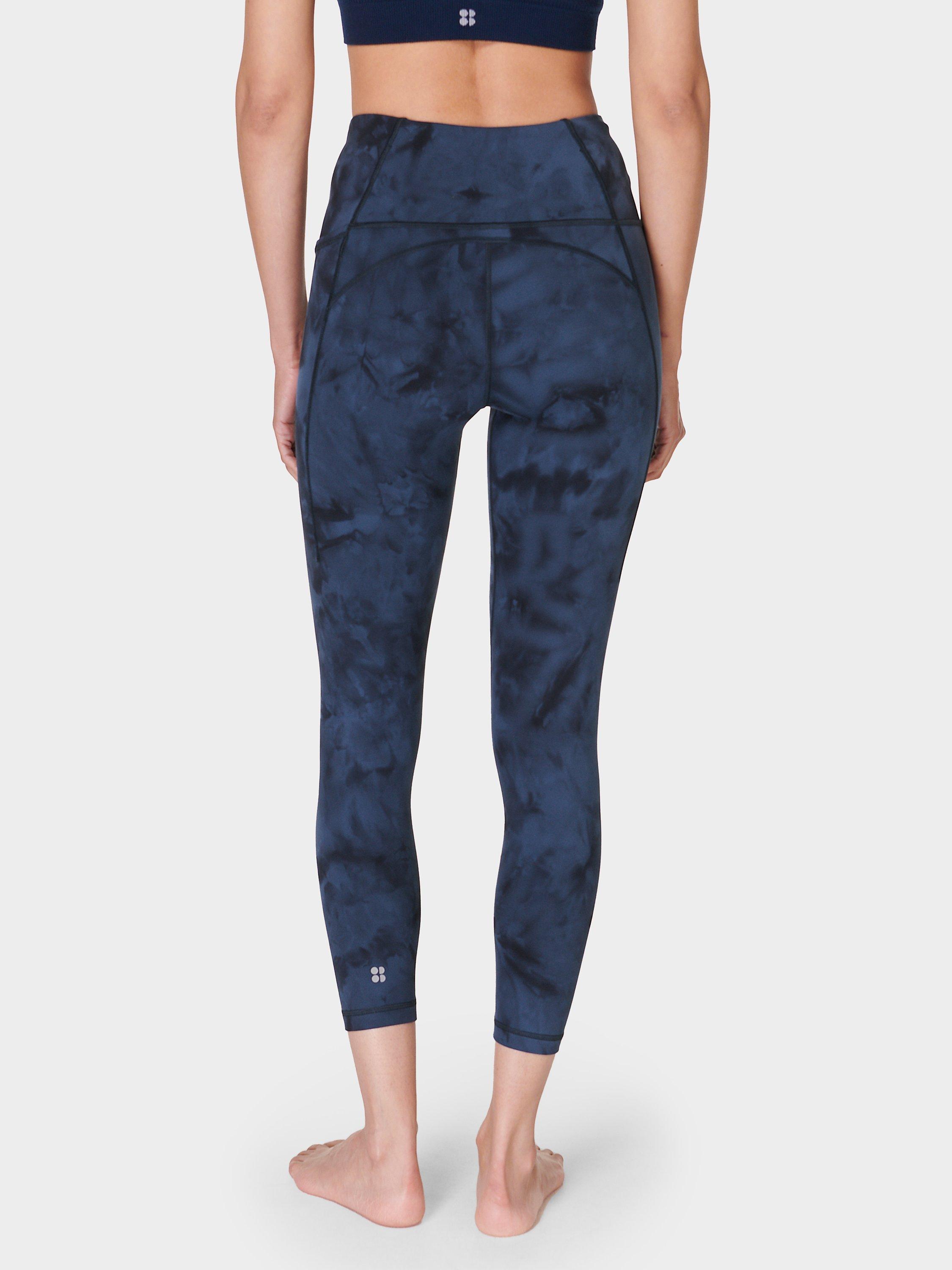 Product image 2 of 6, which shows Sweaty Betty Super Soft 7/8 Yoga Leggings, Navy Blue Spray Dye, XXS