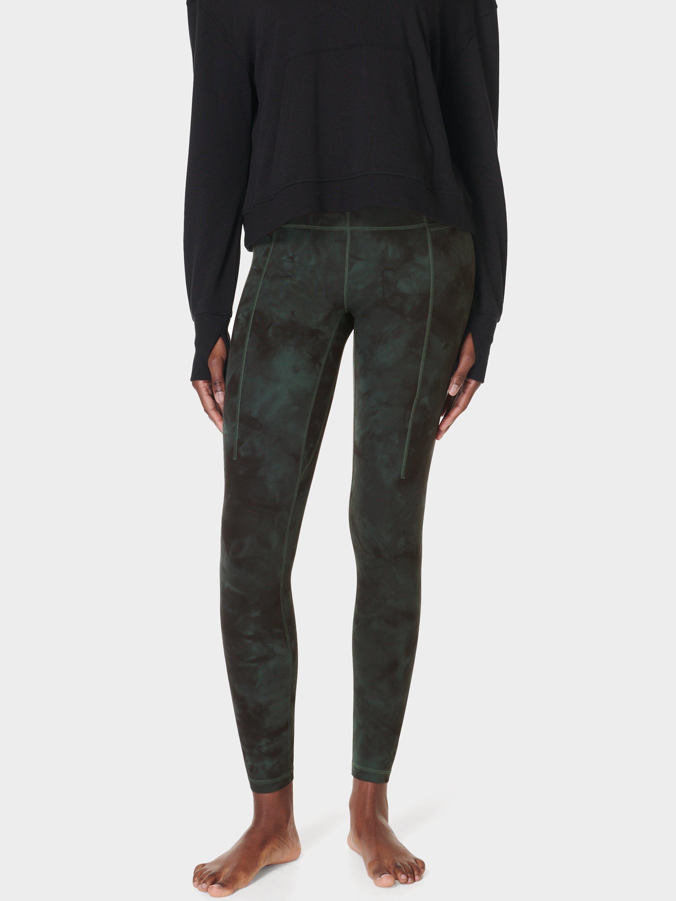 Product image 1 of 6, which shows Sweaty Betty Super Soft Yoga Leggings, Trek Green Spray Dye, XXS
