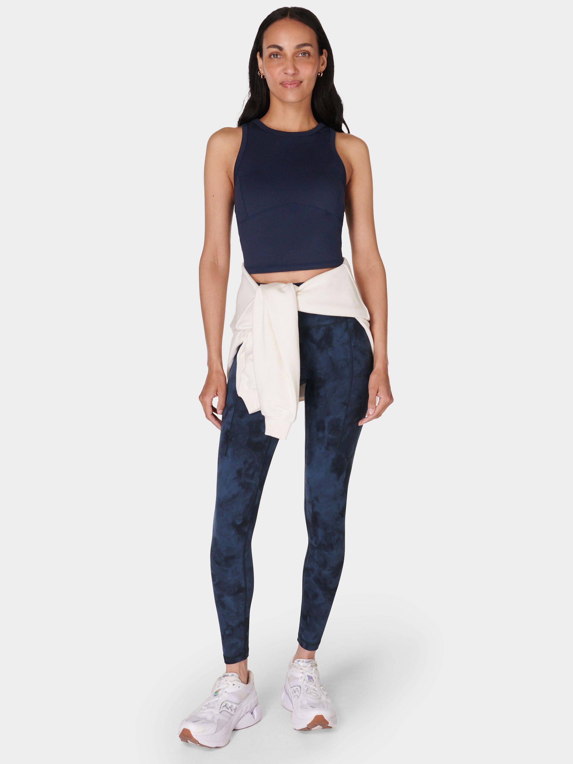 Product image 3 of 6, which shows Sweaty Betty Super Soft Yoga Leggings, Navy Blue Spray Dye, XXS