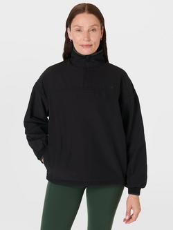 Sweaty Betty Warm Up Performance Fleece Lined Half Zip Jacket, Black
