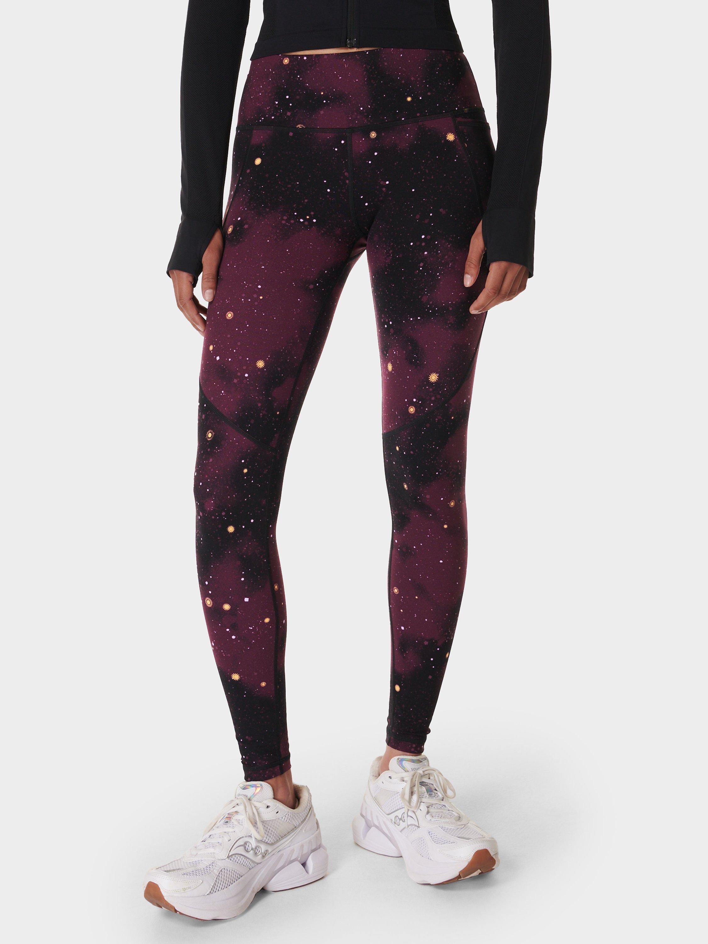 Product image 1 of 7, which shows Sweaty Betty Power Workout Leggings, Purple Ditsy Sun, XXS