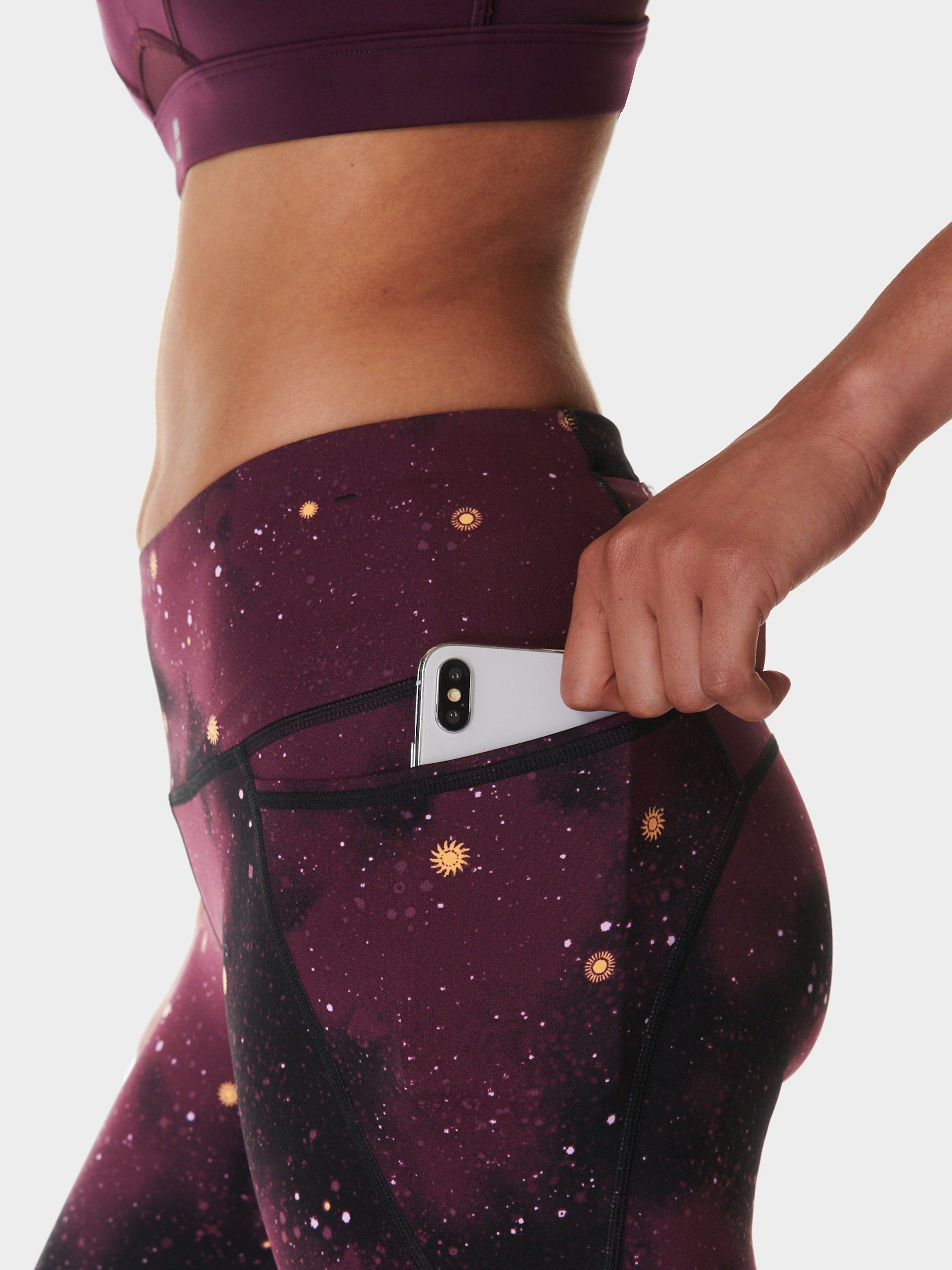 Product image 6 of 7, which shows Sweaty Betty Power Workout Leggings, Purple Ditsy Sun, XXS