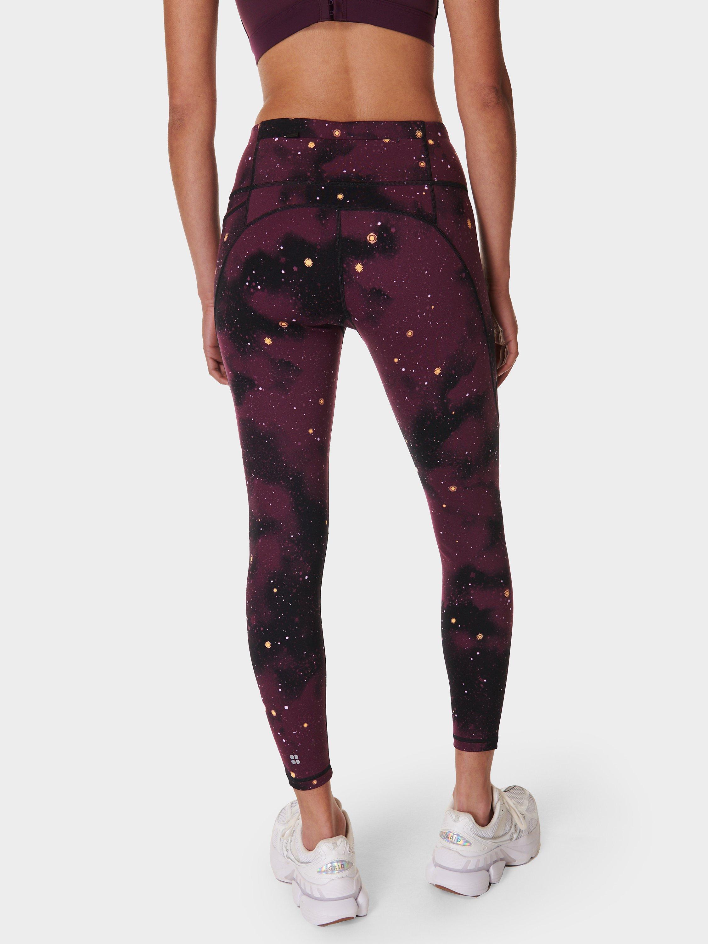 Product image 2 of 7, which shows Sweaty Betty Power 7/8 Workout Leggings, Purple Ditsy Sun, XS