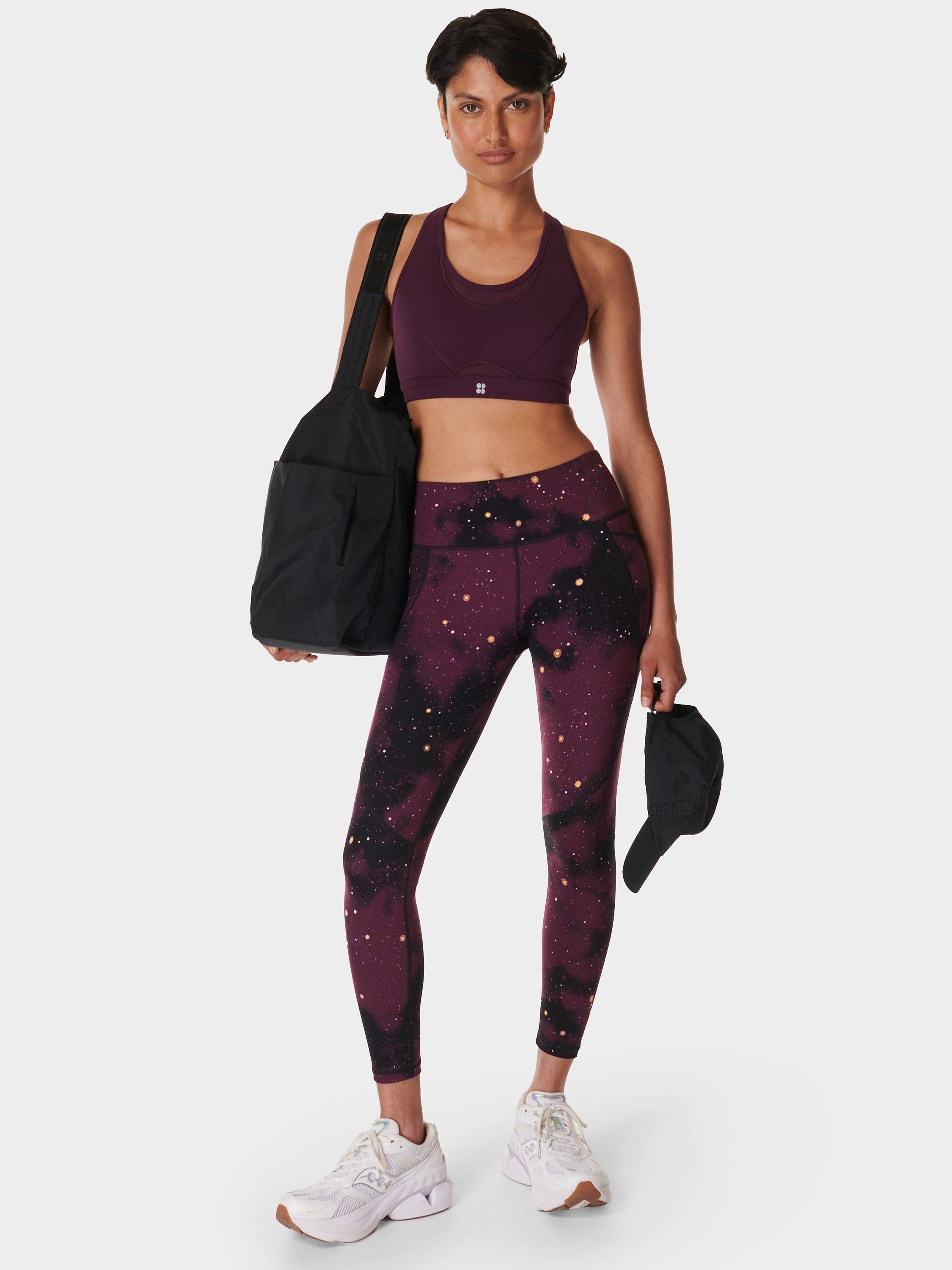 Product image 3 of 7, which shows Sweaty Betty Power 7/8 Workout Leggings, Purple Ditsy Sun, XS