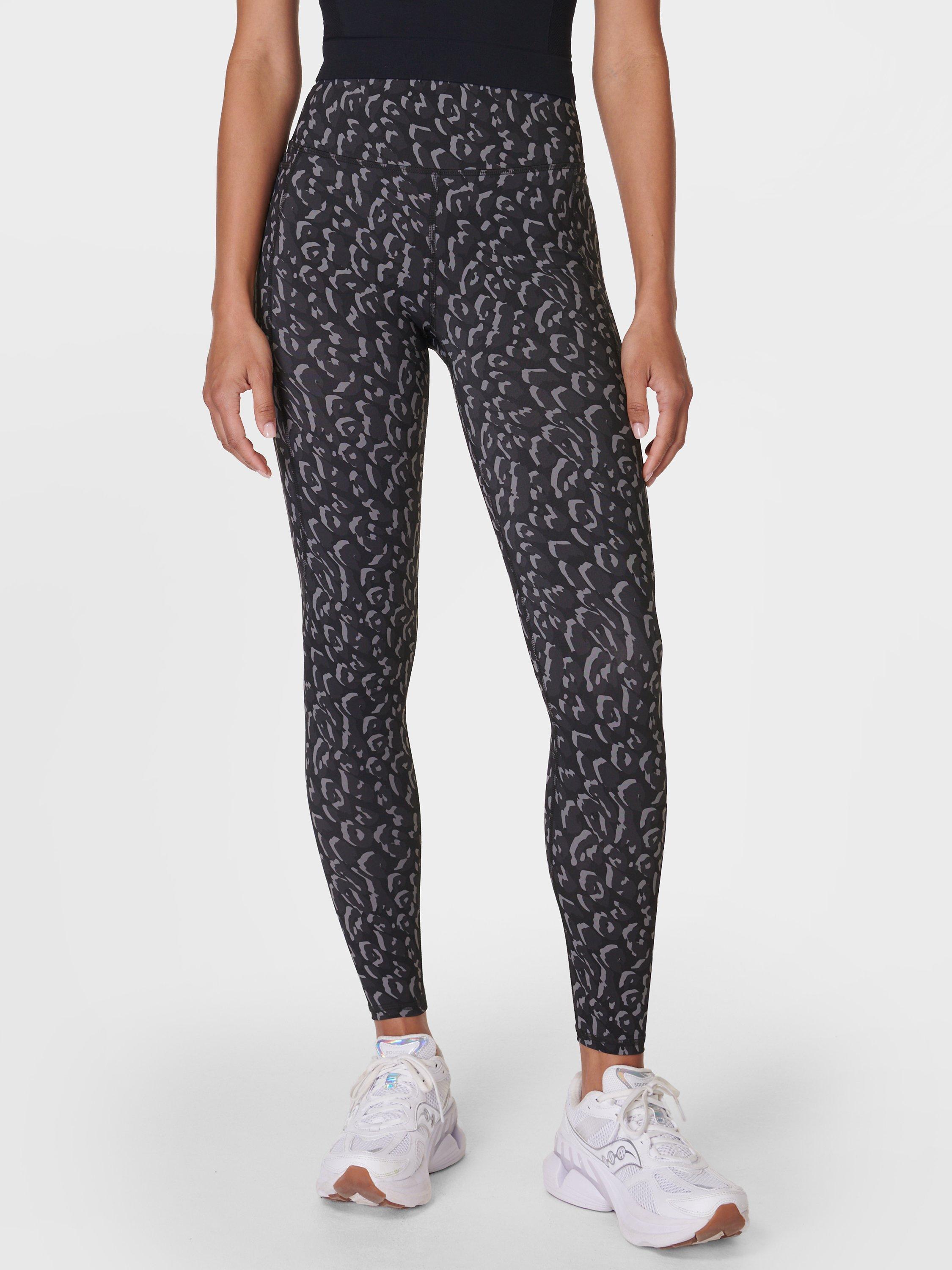 Sweaty Betty Zero Gravity Run Sports Leggings Grey Leopard Print