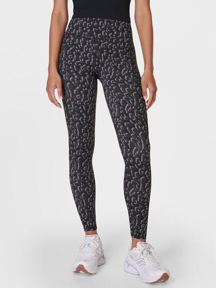 Sweaty Betty Zero Gravity Run Sports Leggings, Grey Leopard Print, Grey Leopard Print