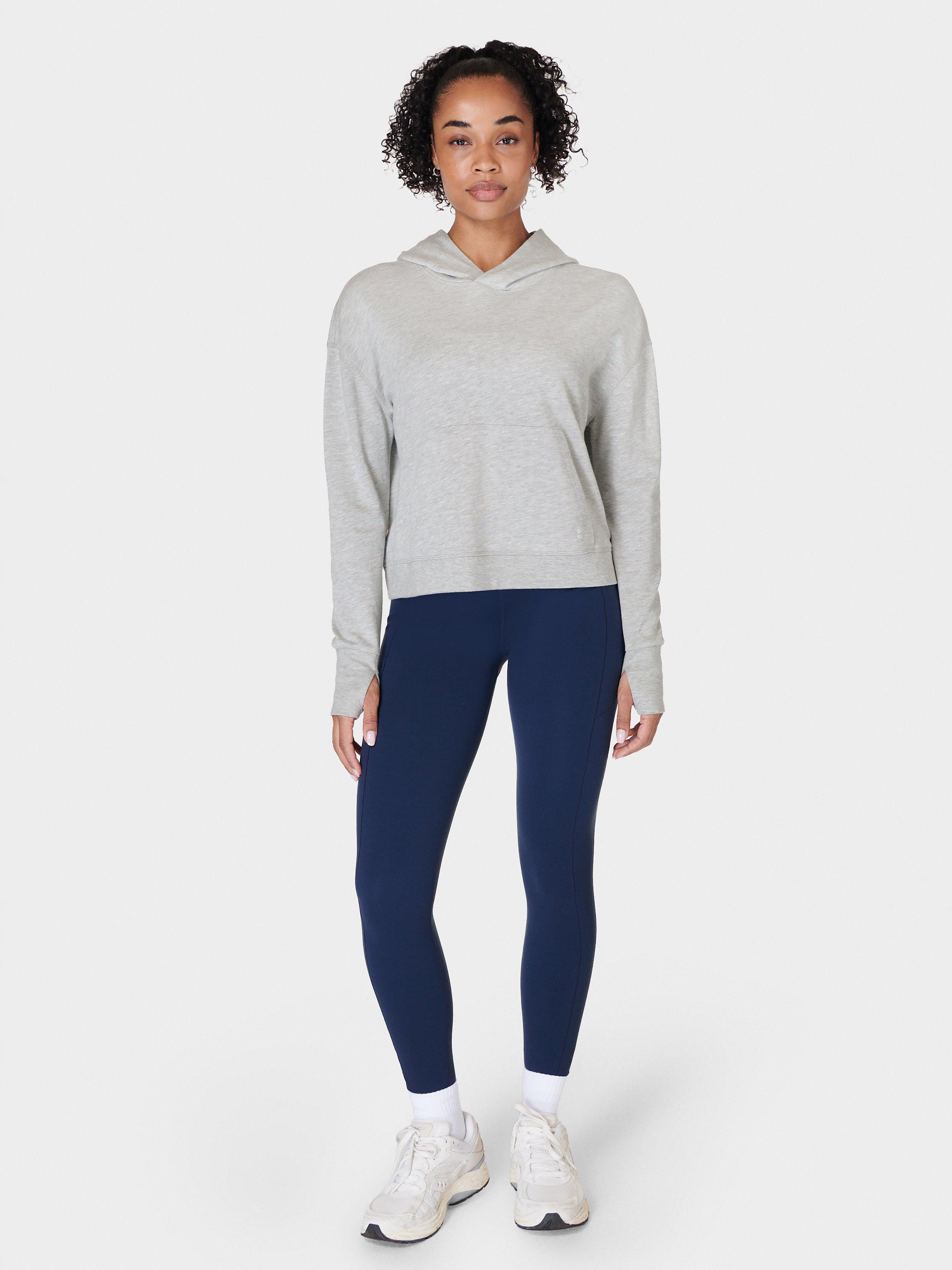 Product image 3 of 6, which shows Sweaty Betty After Class Organic Cotton Blend Hoodie, Light Grey, XS