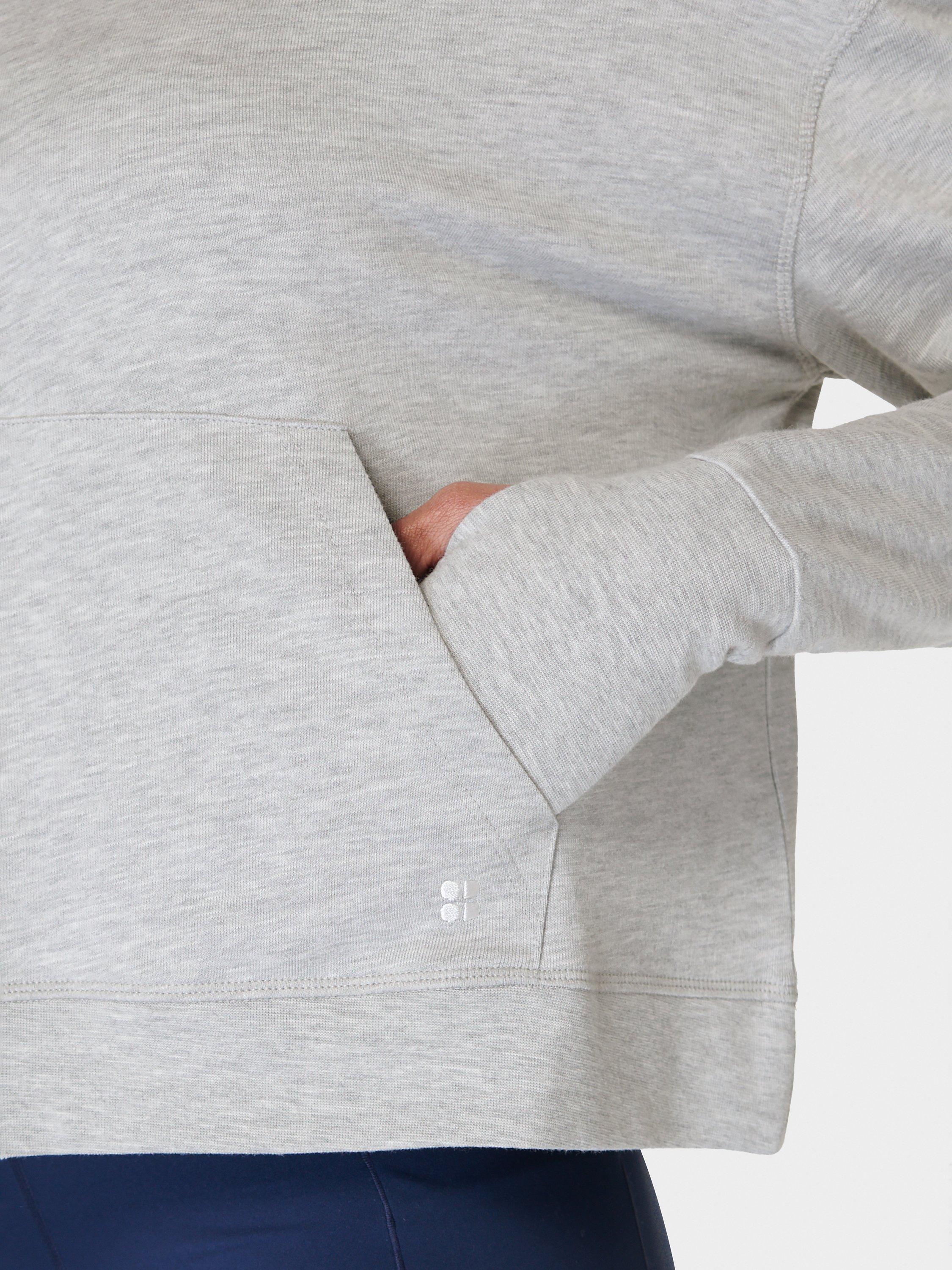 Product image 4 of 6, which shows Sweaty Betty After Class Organic Cotton Blend Hoodie, Light Grey, XS