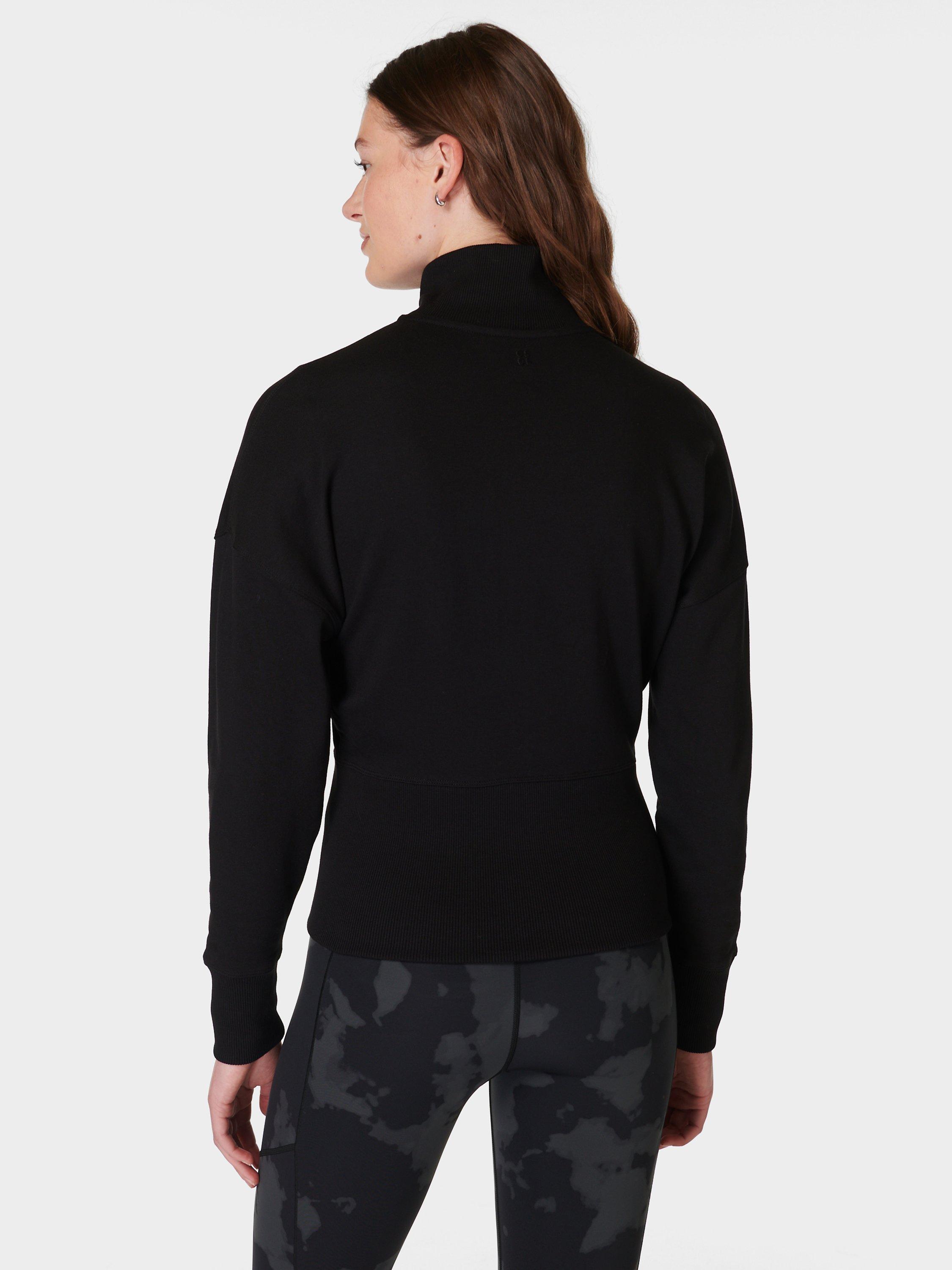 Product image 2 of 6, which shows Sweaty Betty After Class Organic Cotton Blend Zip Up Sweatshirt, Black, XXL