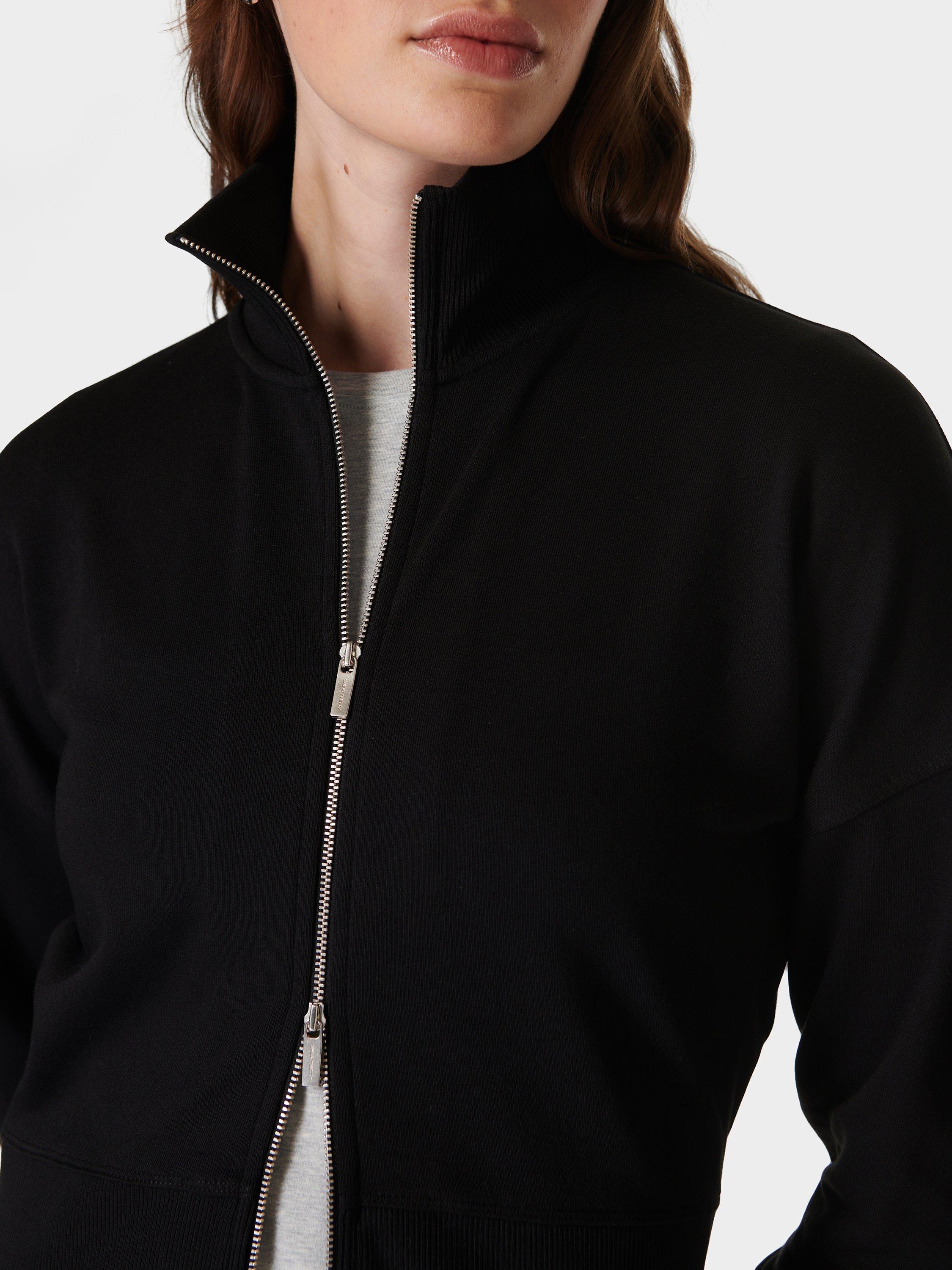 Product image 4 of 6, which shows Sweaty Betty After Class Organic Cotton Blend Zip Up Sweatshirt, Black, XXL