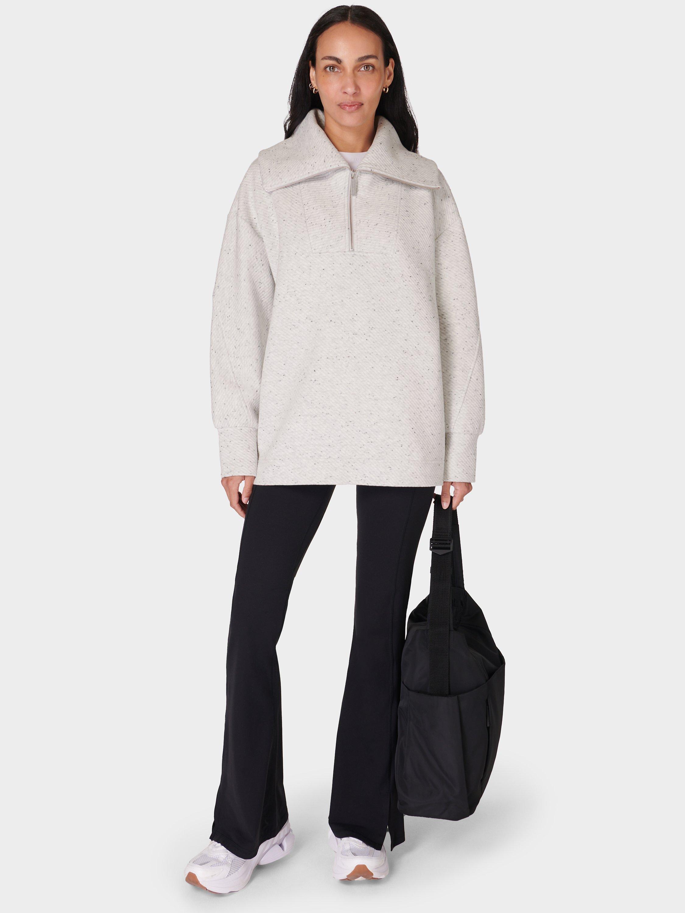 Product image 3 of 6, which shows Sweaty Betty Radiant 1/2 Zip Sweatshirt, Tranquil Grey Marl, XXS