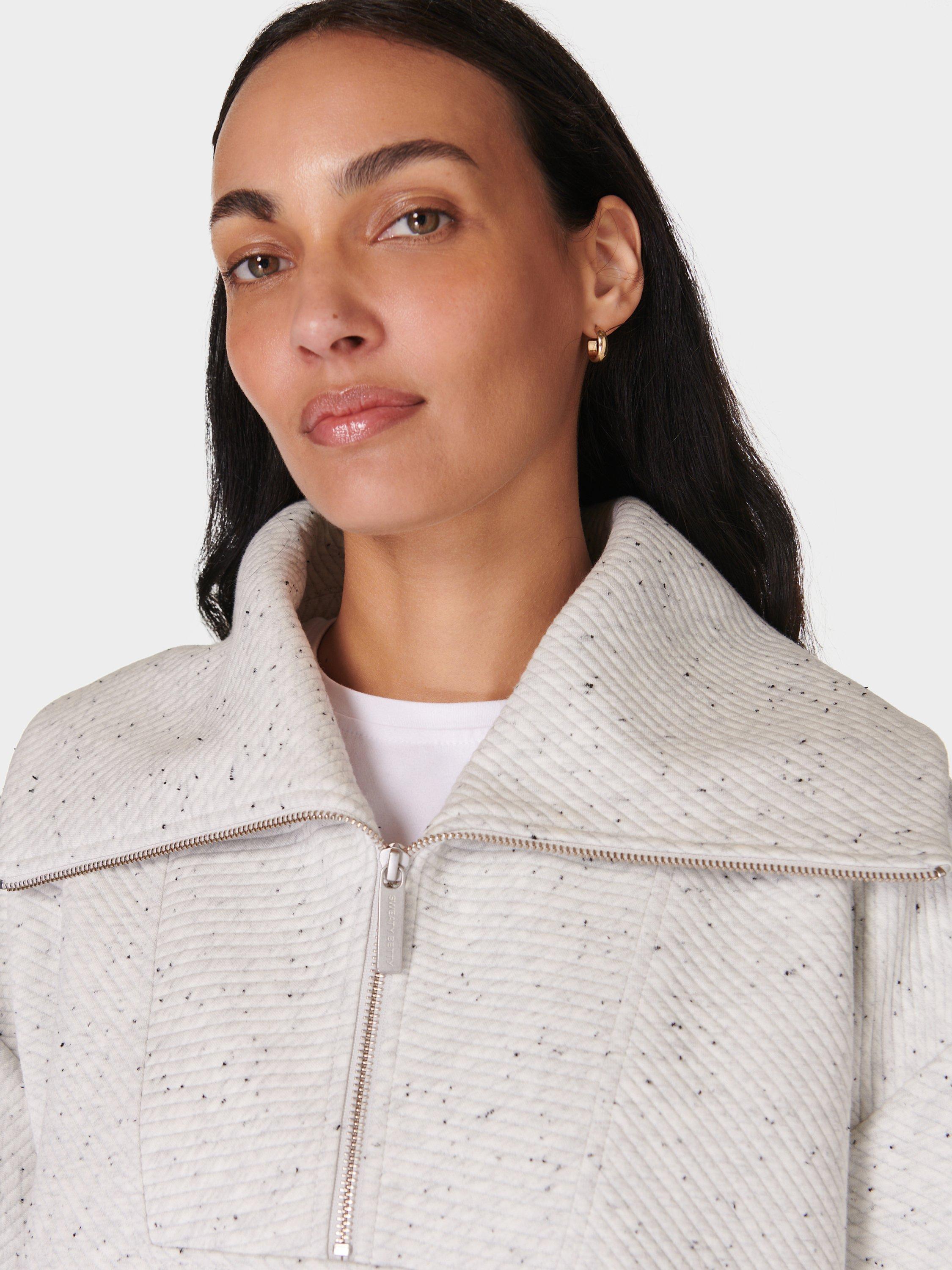 Product image 4 of 6, which shows Sweaty Betty Radiant 1/2 Zip Sweatshirt, Tranquil Grey Marl, XXS