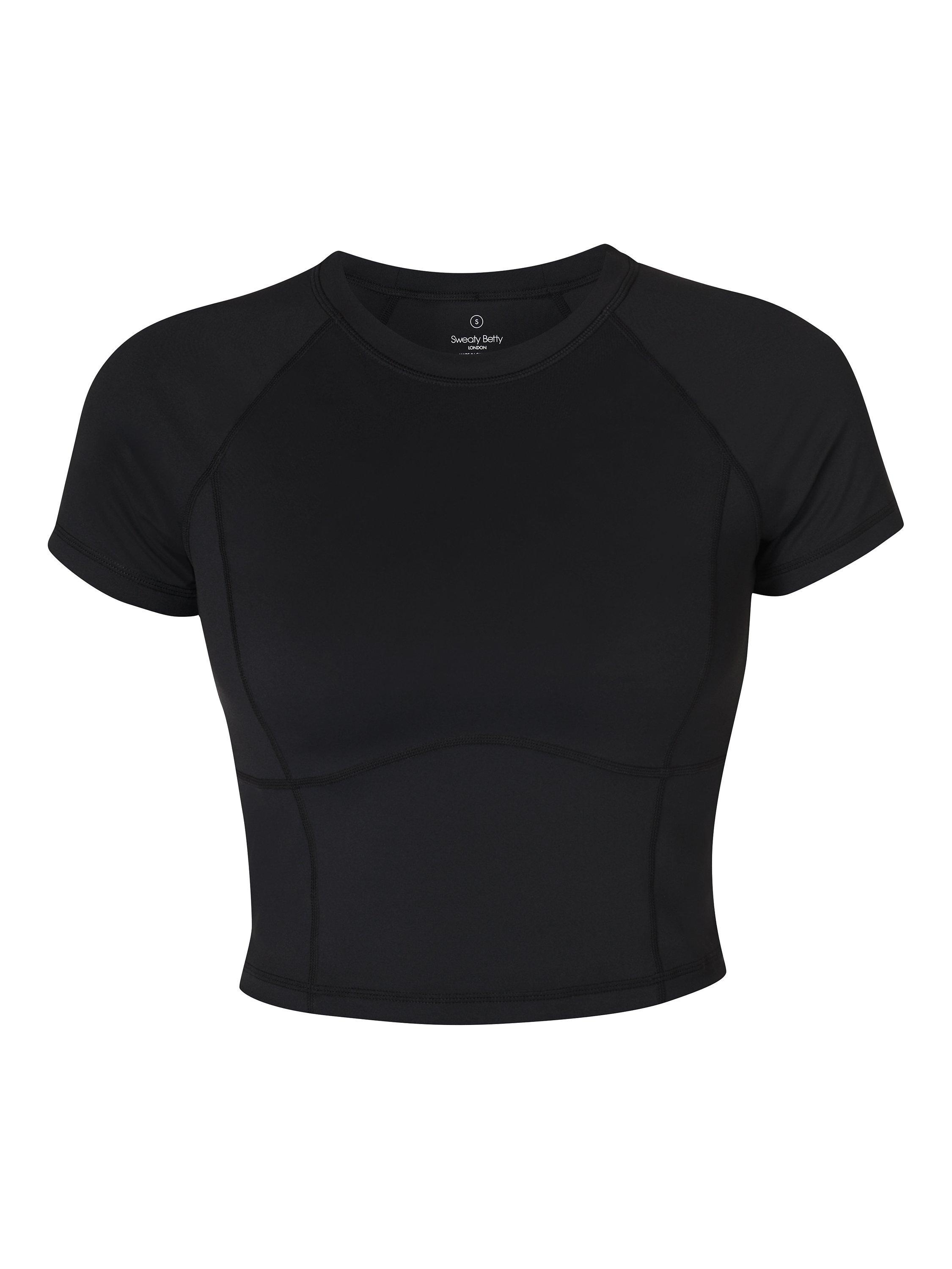 Product image 4 of 5, which shows Sweaty Betty All Day Cropped T-Shirt, Black, M