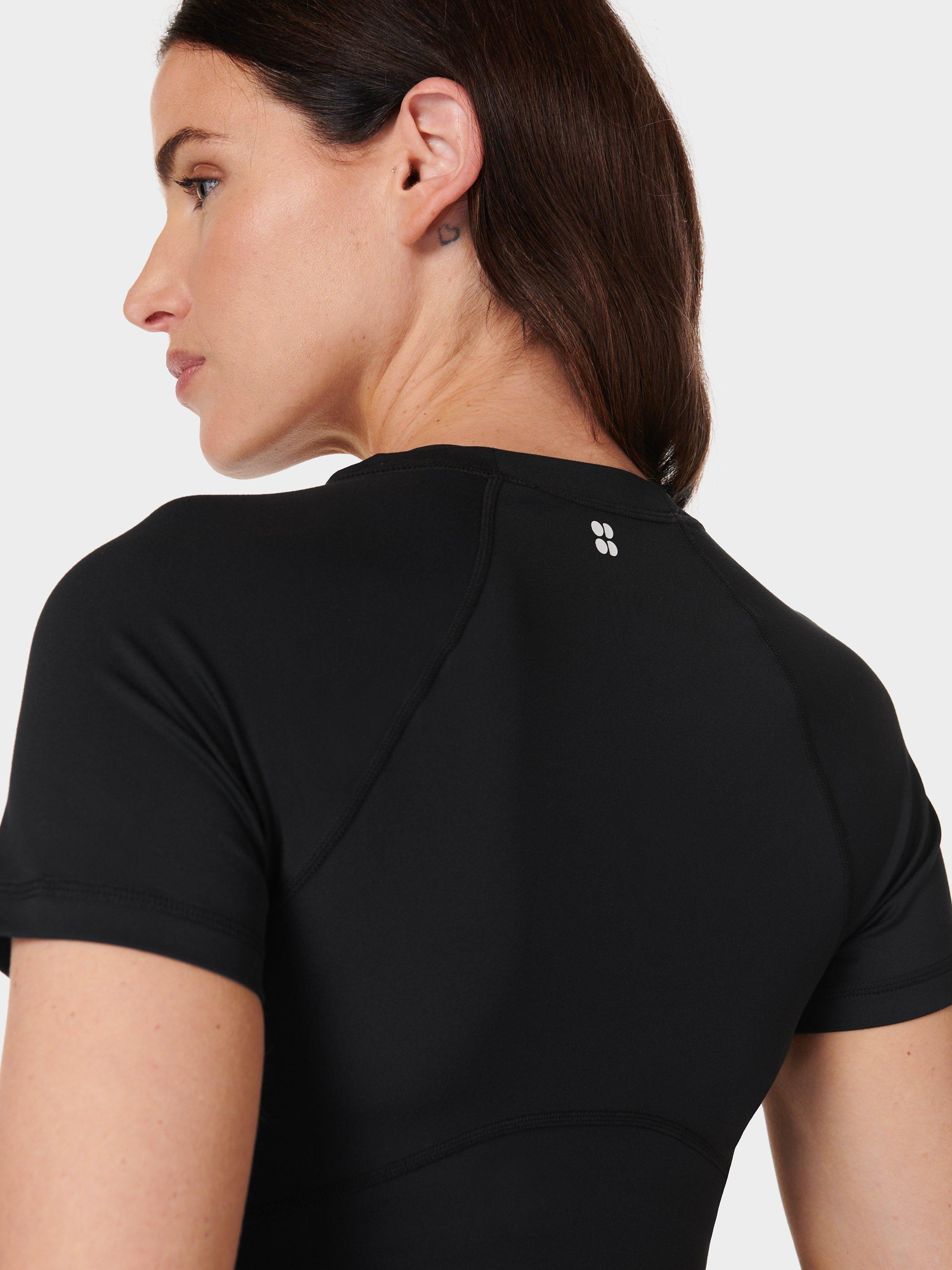 Product image 5 of 5, which shows Sweaty Betty All Day Cropped T-Shirt, Black, M