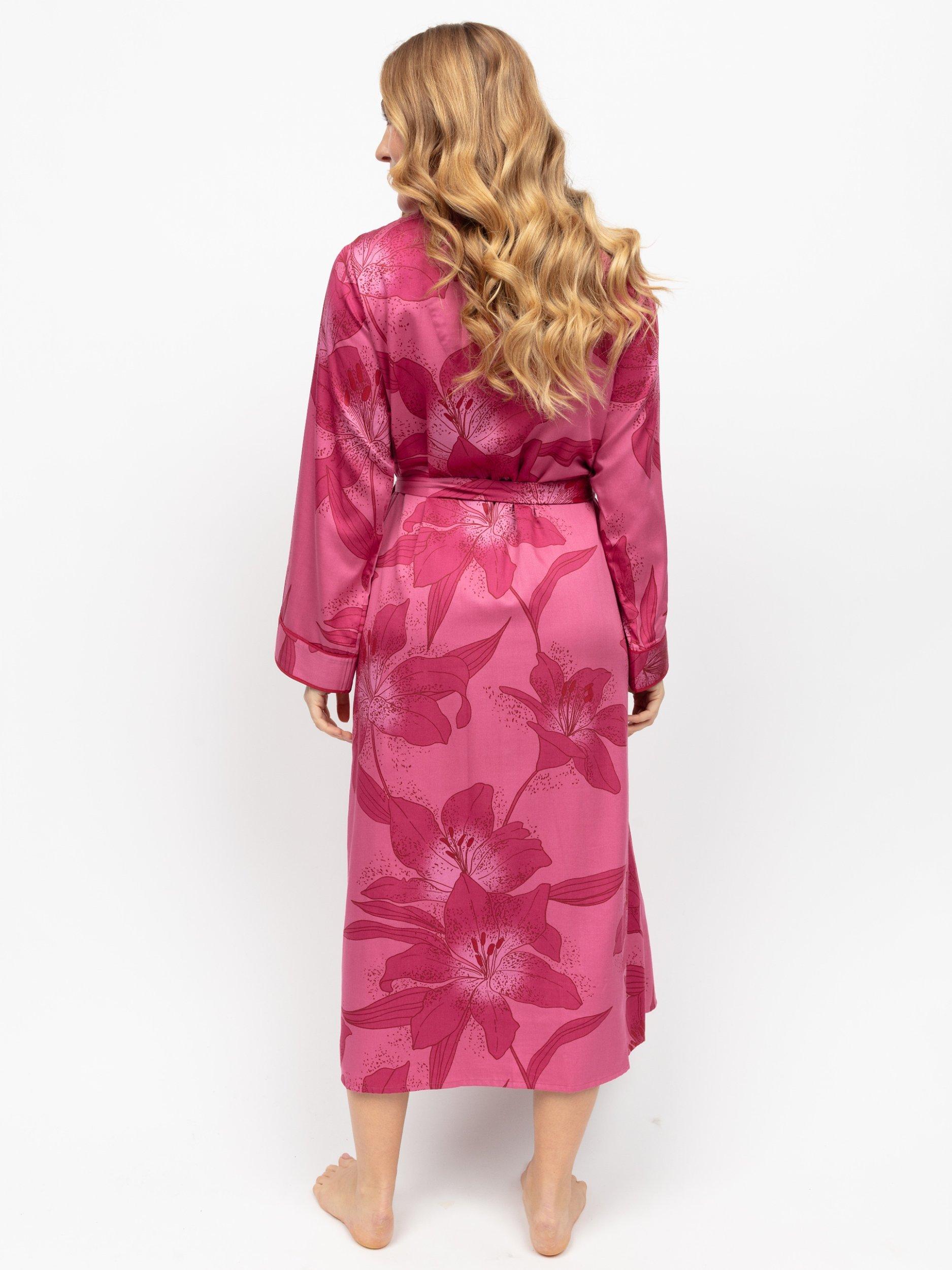 Product image 3 of 4, which shows Fable & Eve Covent Garden Floral Dressing Gown, Pink, 8