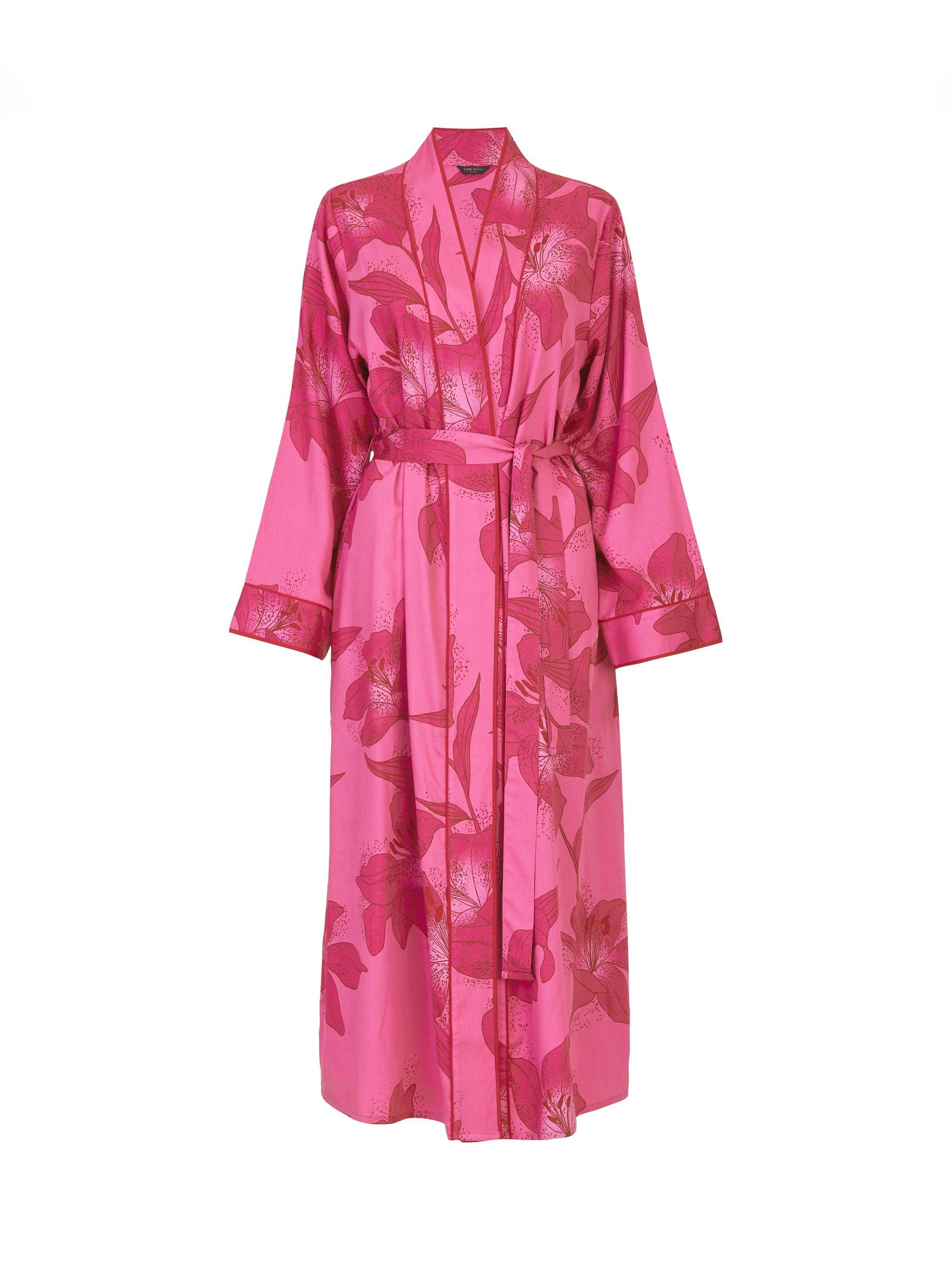 Product image 4 of 4, which shows Fable & Eve Covent Garden Floral Dressing Gown, Pink, 8